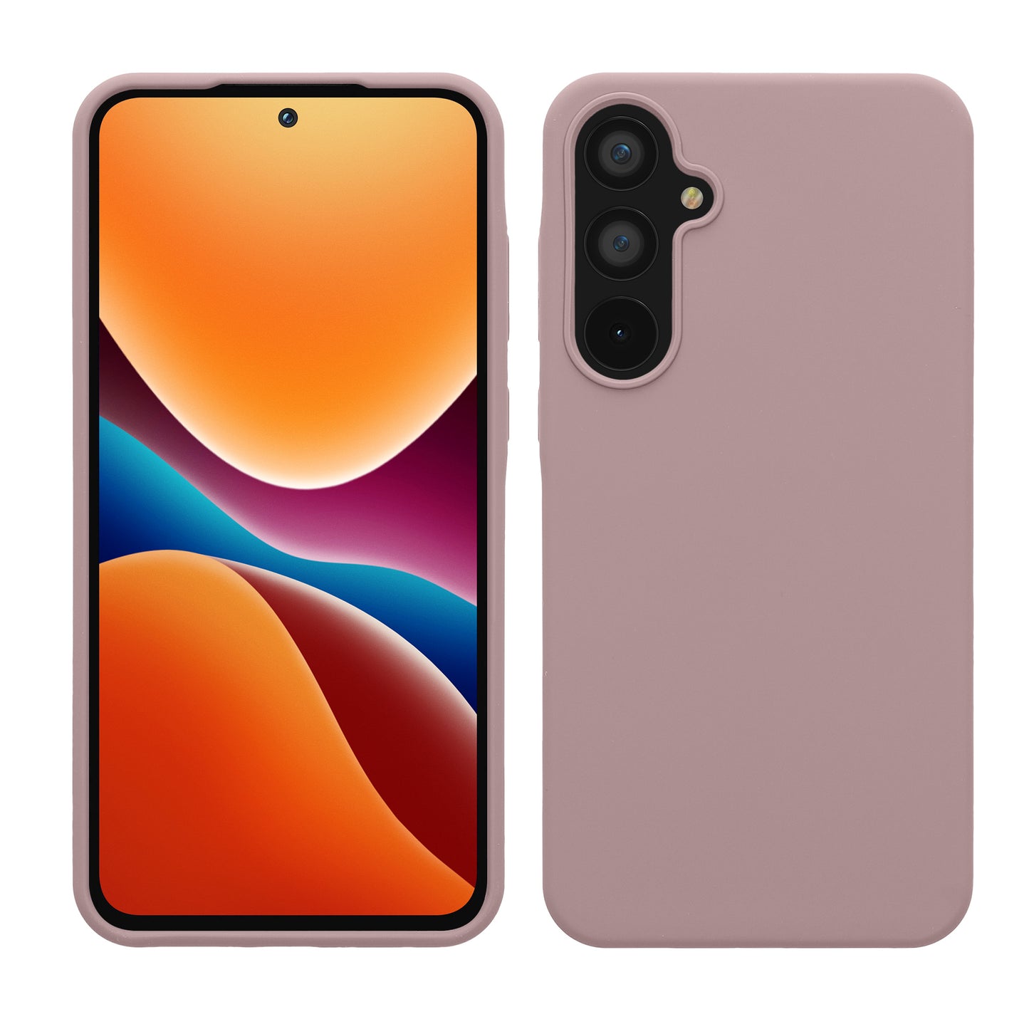 kwmobile Hülle kompatibel mit Samsung Galaxy A55 5G Hülle - Silikon Handy Case - Handyhülle weiche Oberfläche - kabelloses Laden - Nude Lilac Nude Lilac  