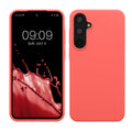 kwmobile Hülle kompatibel mit Samsung Galaxy A55 5G Hülle - Silikon Handy Case - Handyhülle weiche Oberfläche - kabelloses Laden - Neon Koralle Neon Koralle  
