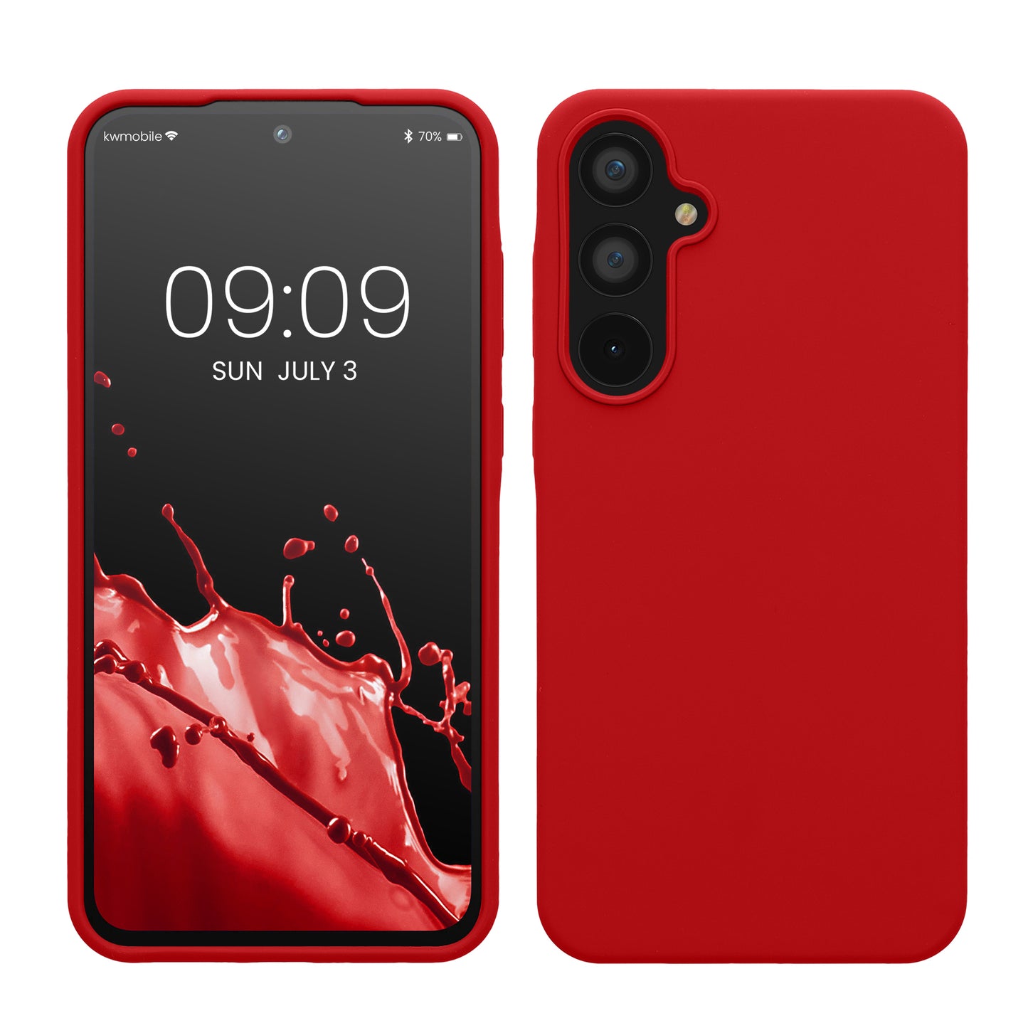 kwmobile Hülle kompatibel mit Samsung Galaxy A55 5G Hülle - Silikon Handy Case - Handyhülle weiche Oberfläche - kabelloses Laden - Klassisch Rot Klassisch Rot  