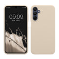 kwmobile Hülle kompatibel mit Samsung Galaxy A15 5G Hülle - Silikon Handy Case - Handyhülle weiche Oberfläche - kabelloses Laden - Creme matt Creme matt  