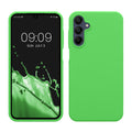 kwmobile Hülle kompatibel mit Samsung Galaxy A15 5G Hülle - Silikon Handy Case - Handyhülle weiche Oberfläche - kabelloses Laden - Limettengrün Limettengrün  