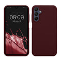 kwmobile Hülle kompatibel mit Samsung Galaxy A15 5G Hülle - Silikon Handy Case - Handyhülle weiche Oberfläche - kabelloses Laden - Bordeaux Violett Bordeaux Violett  