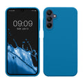 kwmobile Hülle kompatibel mit Samsung Galaxy A15 5G Hülle - Silikon Handy Case - Handyhülle weiche Oberfläche - kabelloses Laden - Karibikblau Karibikblau  