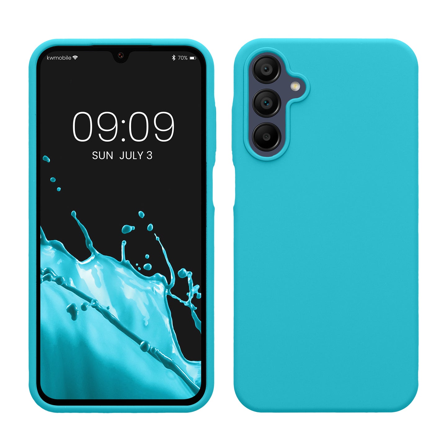 kwmobile Hülle kompatibel mit Samsung Galaxy A15 5G Hülle - Silikon Handy Case - Handyhülle weiche Oberfläche - kabelloses Laden - Cool Glacier Cool Glacier  