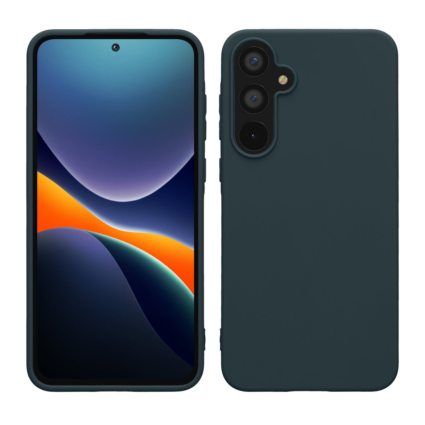 kwmobile Hülle kompatibel mit Samsung Galaxy A55 5G Hülle - weiches TPU Silikon Case - Cover geeignet für kabelloses Laden - Dunkler Schiefer Dunkler Schiefer  