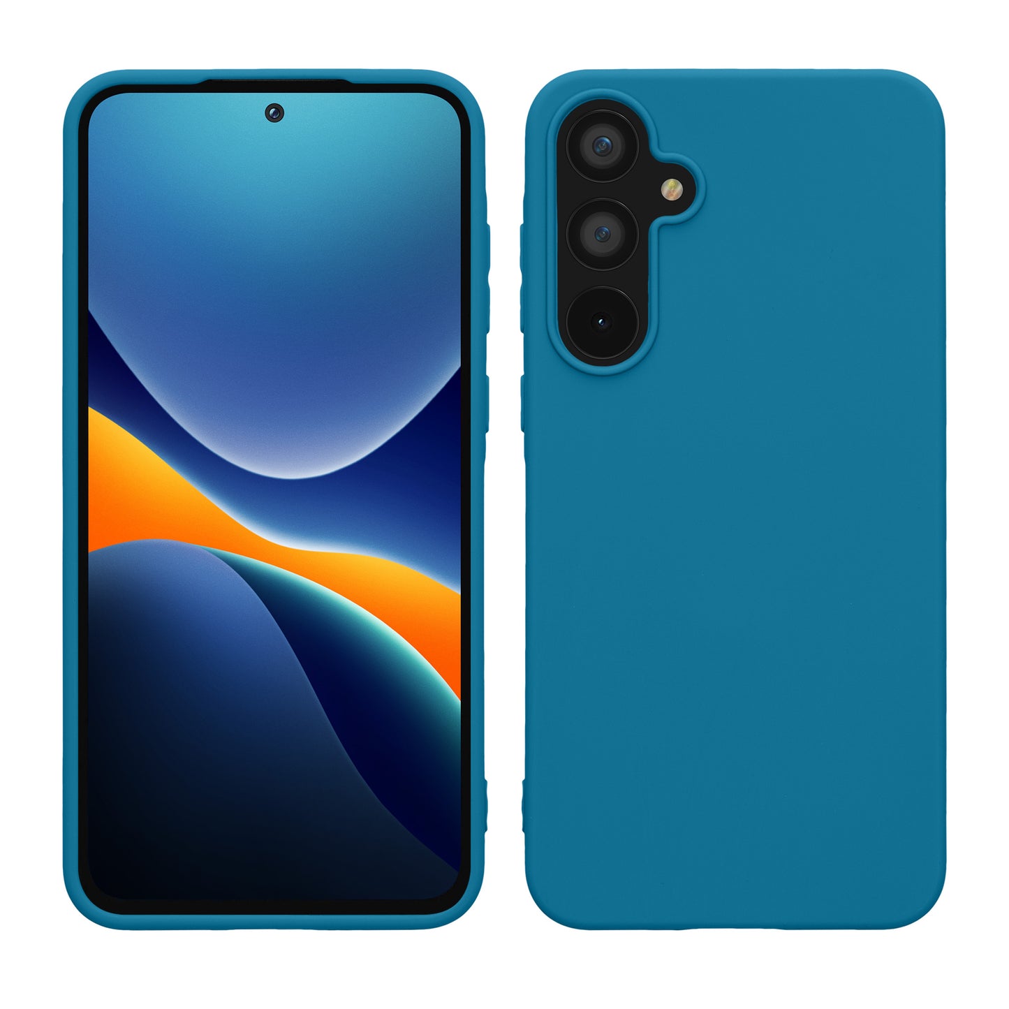 kwmobile Hülle kompatibel mit Samsung Galaxy A55 5G Hülle - weiches TPU Silikon Case - Cover geeignet für kabelloses Laden - Karibikblau Karibikblau  