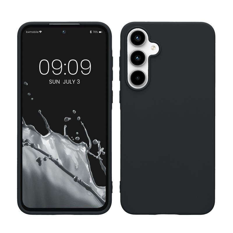 kwmobile Hülle kompatibel mit Samsung Galaxy A55 5G Hülle - weiches TPU Silikon Case - Cover geeignet für kabelloses Laden - Heidelbeerblau Heidelbeerblau  