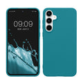 kwmobile Hülle kompatibel mit Samsung Galaxy A55 5G Hülle - weiches TPU Silikon Case - Cover geeignet für kabelloses Laden - Petrol Petrol  