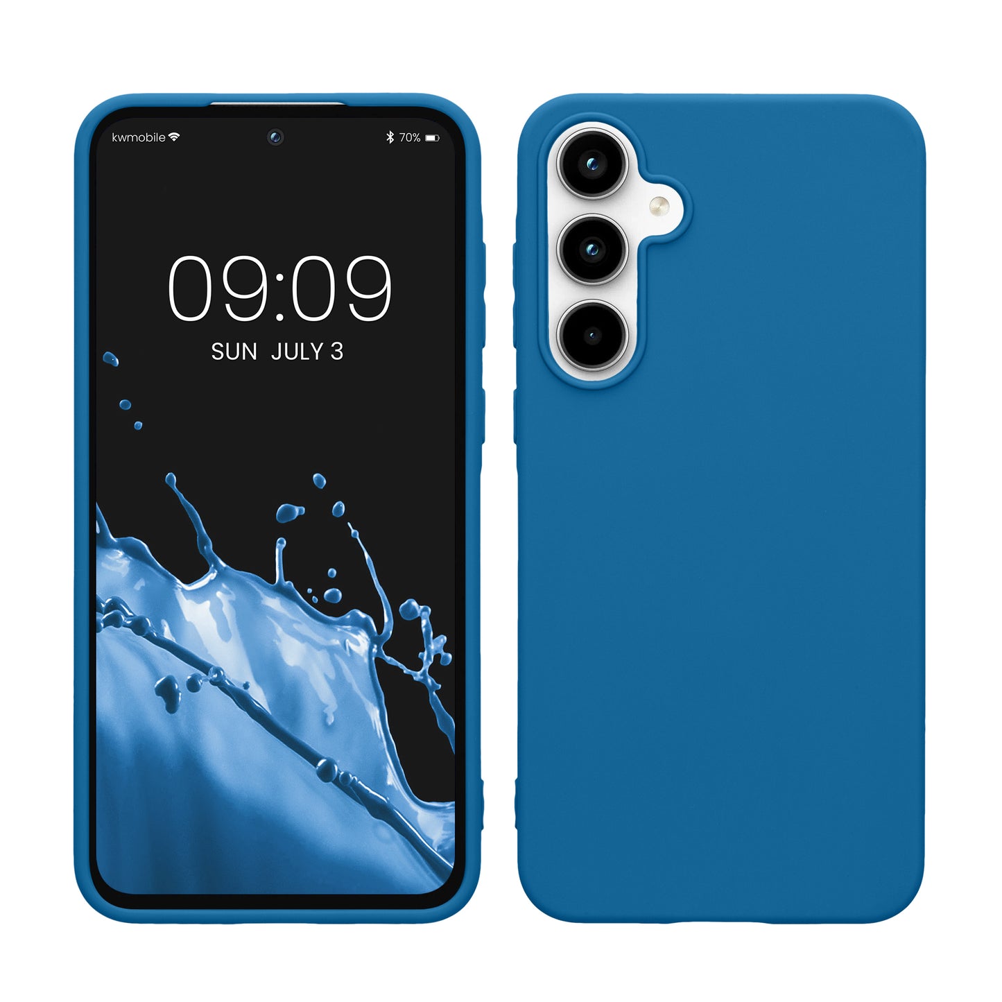 kwmobile Hülle kompatibel mit Samsung Galaxy A55 5G Hülle - weiches TPU Silikon Case - Cover geeignet für kabelloses Laden - Blue Reef Blue Reef  