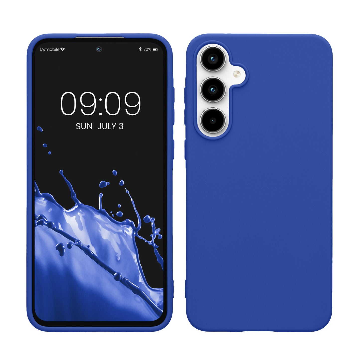 kwmobile Hülle kompatibel mit Samsung Galaxy A55 5G Hülle - weiches TPU Silikon Case - Cover geeignet für kabelloses Laden - Baltik Blau Baltik Blau  