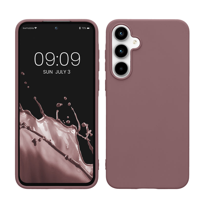kwmobile Hülle kompatibel mit Samsung Galaxy A55 5G Hülle - weiches TPU Silikon Case - Cover geeignet für kabelloses Laden - Grape Grape  