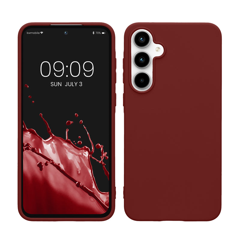 kwmobile Hülle kompatibel mit Samsung Galaxy A55 5G Hülle - weiches TPU Silikon Case - Cover geeignet für kabelloses Laden - Tawny Red Tawny Red  
