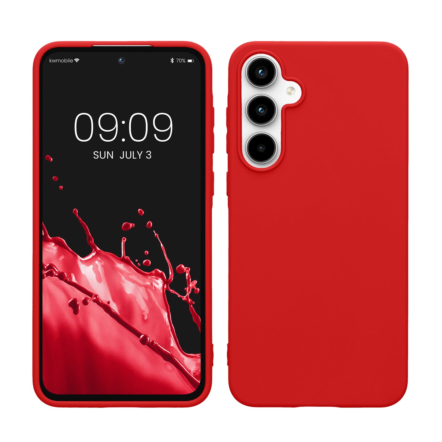 kwmobile Hülle kompatibel mit Samsung Galaxy A55 5G Hülle - weiches TPU Silikon Case - Cover geeignet für kabelloses Laden - Klassisch Rot Klassisch Rot  