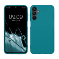 kwmobile Hülle kompatibel mit Samsung Galaxy A15 5G Hülle - weiches TPU Silikon Case - Cover geeignet für kabelloses Laden - Petrol matt Petrol matt  