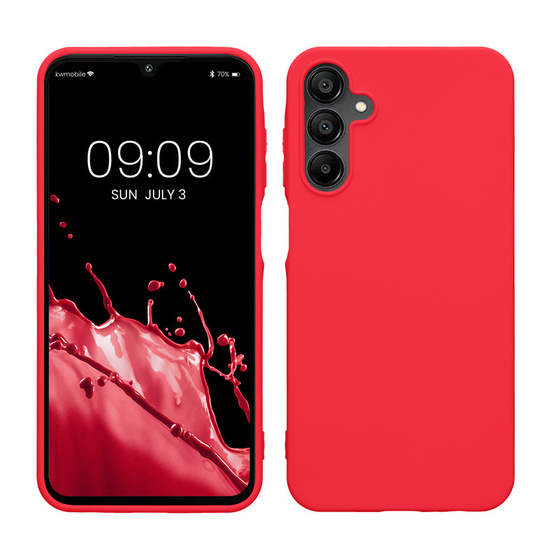 kwmobile Hülle kompatibel mit Samsung Galaxy A15 5G Hülle - weiches TPU Silikon Case - Cover geeignet für kabelloses Laden - Neon Pink Neon Pink  