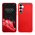 kwmobile Case kompatibel mit Samsung Galaxy A55 5G Hülle - Schutzhülle aus Silikon metallisch schimmernd - Handyhülle Metallic Dunkelrot Metallic Dunkelrot  