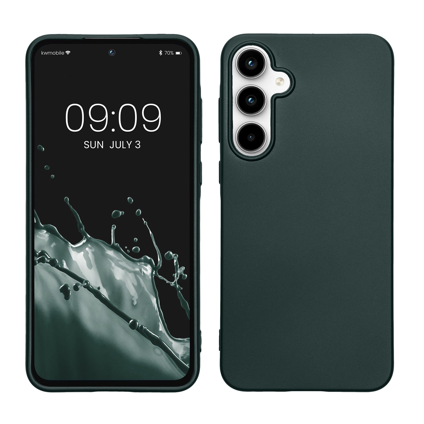 kwmobile Case kompatibel mit Samsung Galaxy A55 5G Hülle - Schutzhülle aus Silikon metallisch schimmernd - Handyhülle Metallic Petrol Metallic Petrol  