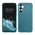 kwmobile Case kompatibel mit Samsung Galaxy A55 5G Hülle - Schutzhülle aus Silikon metallisch schimmernd - Handyhülle Metallic Karibikblau Metallic Karibikblau  