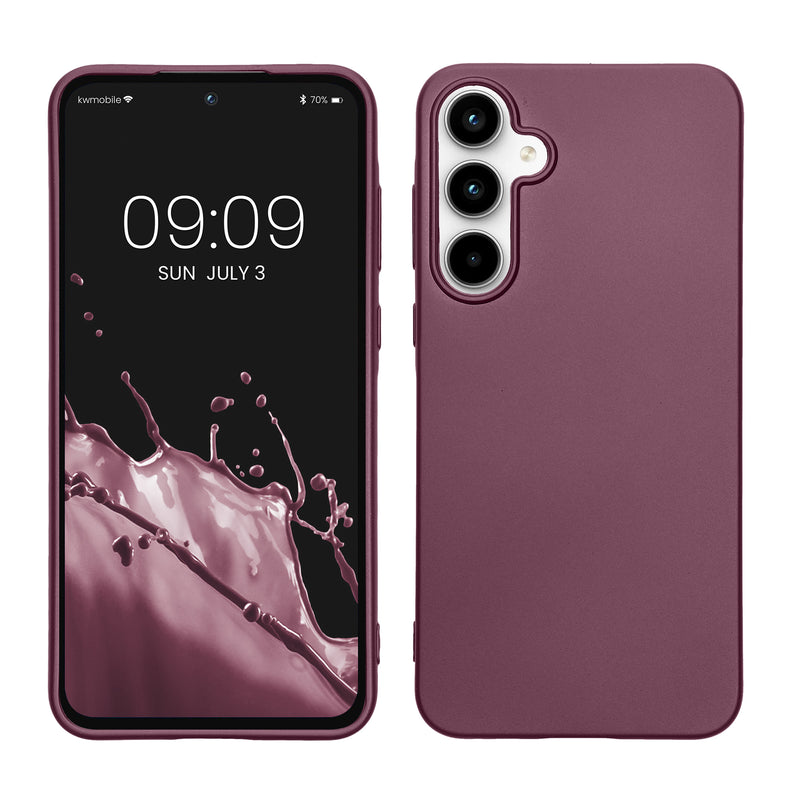 kwmobile Case kompatibel mit Samsung Galaxy A55 5G Hülle - Schutzhülle aus Silikon metallisch schimmernd - Handyhülle Metallic Lavendel Metallic Lavendel  