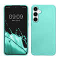 kwmobile Case kompatibel mit Samsung Galaxy A55 5G Hülle - Schutzhülle aus Silikon metallisch schimmernd - Handyhülle Metallic Türkis Metallic Türkis  