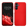 kwmobile Case kompatibel mit Samsung Galaxy A15 5G Hülle - Schutzhülle aus Silikon metallisch schimmernd - Handyhülle Metallic Dunkelrot Metallic Dunkelrot  