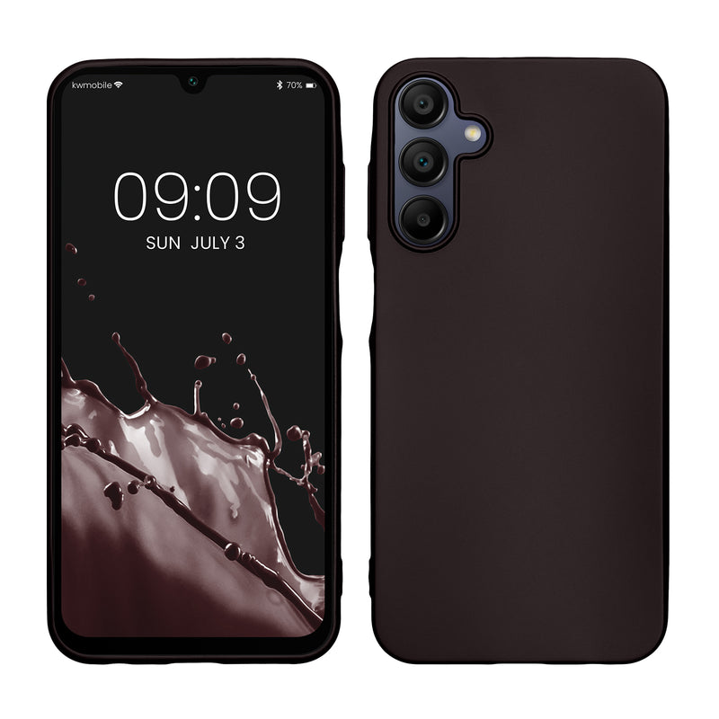 kwmobile Case kompatibel mit Samsung Galaxy A15 5G Hülle - Schutzhülle aus Silikon metallisch schimmernd - Handyhülle Metallic Brombeere Metallic Brombeere  