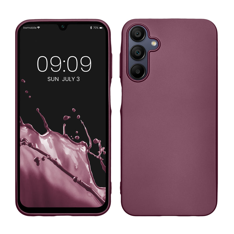 kwmobile Case kompatibel mit Samsung Galaxy A15 5G Hülle - Schutzhülle aus Silikon metallisch schimmernd - Handyhülle Metallic Lavendel Metallic Lavendel  