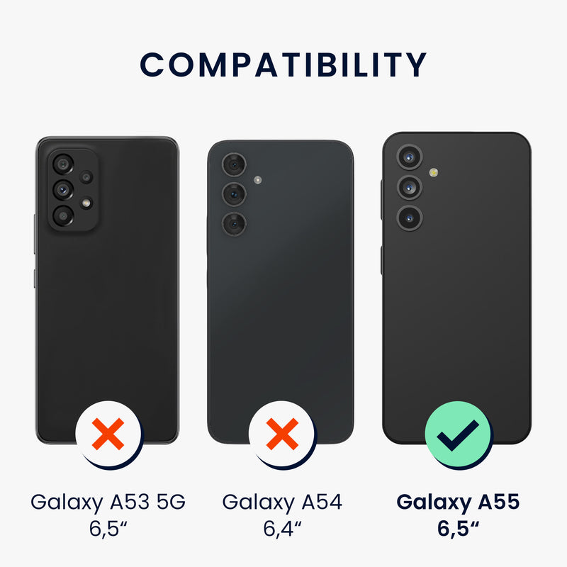 kwmobile Hülle kompatibel mit Samsung Galaxy A55 5G stoßfestes Handy Cover TPU Handyhülle