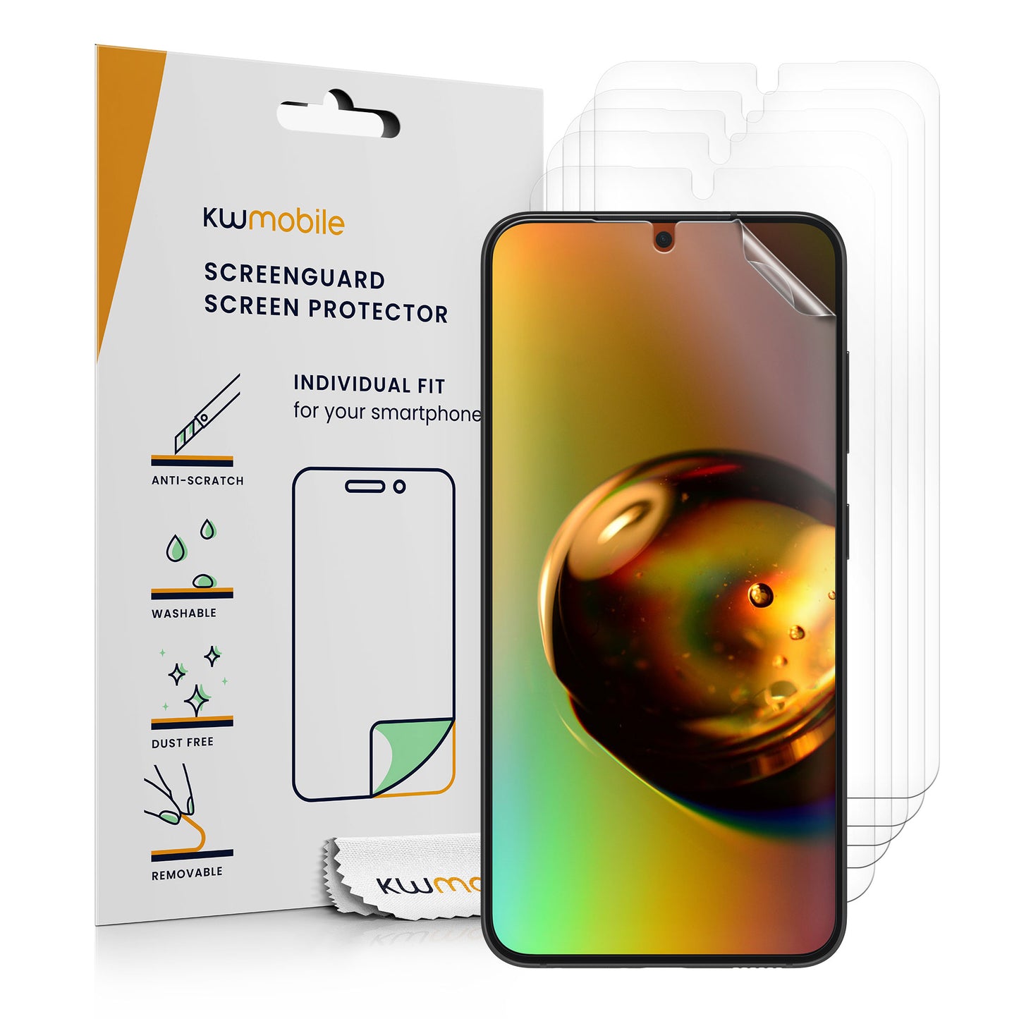kwmobile 6x Displayschutzfolie kompatibel mit Samsung Galaxy S24 Folie - klare Schutzfolien Set in transparent Transparent  