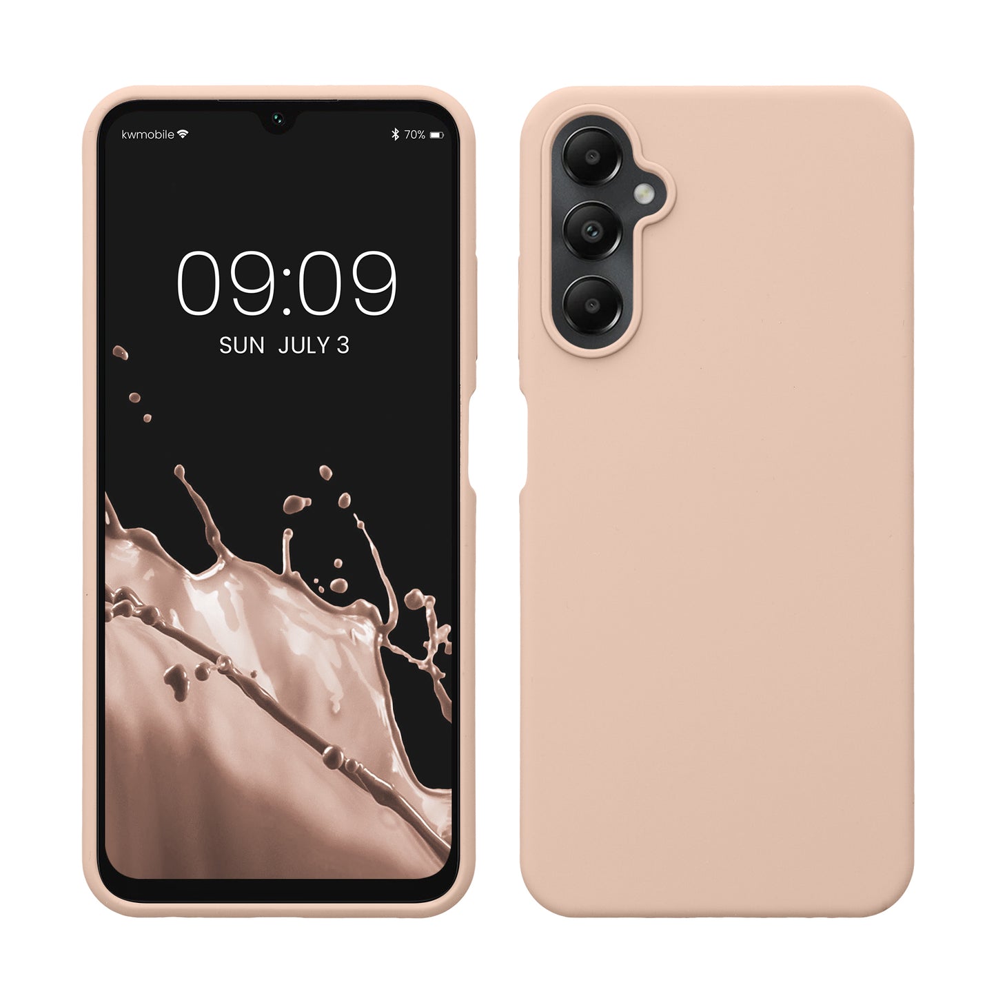 kwmobile Hülle kompatibel mit Samsung Galaxy A05s Hülle - Silikon Handy Case - Handyhülle weiche Oberfläche - kabelloses Laden - Coconut Swirl Coconut Swirl  