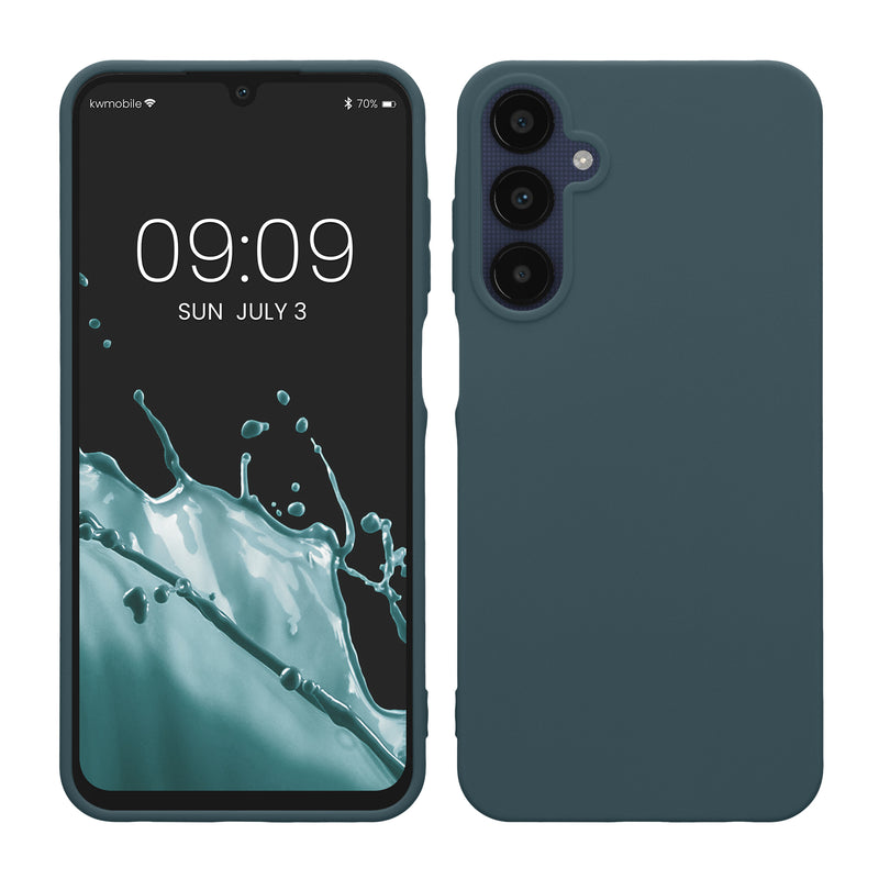 kwmobile Hülle kompatibel mit Samsung Galaxy A25 Hülle - weiches TPU Silikon Case - Cover geeignet für kabelloses Laden - Dunkler Schiefer Dunkler Schiefer  