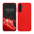 kwmobile Case kompatibel mit Samsung Galaxy A25 Hülle - Schutzhülle aus Silikon metallisch schimmernd - Handyhülle Metallic Dunkelrot Metallic Dunkelrot  