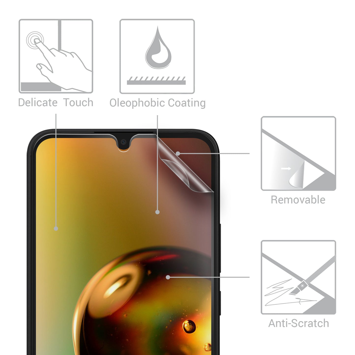3x Displayschutzfolie matt kompatibel mit Samsung Galaxy A34 5G