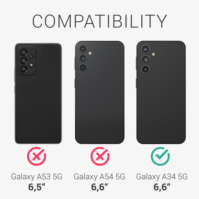 3x Displayschutzfolie matt kompatibel mit Samsung Galaxy A34 5G