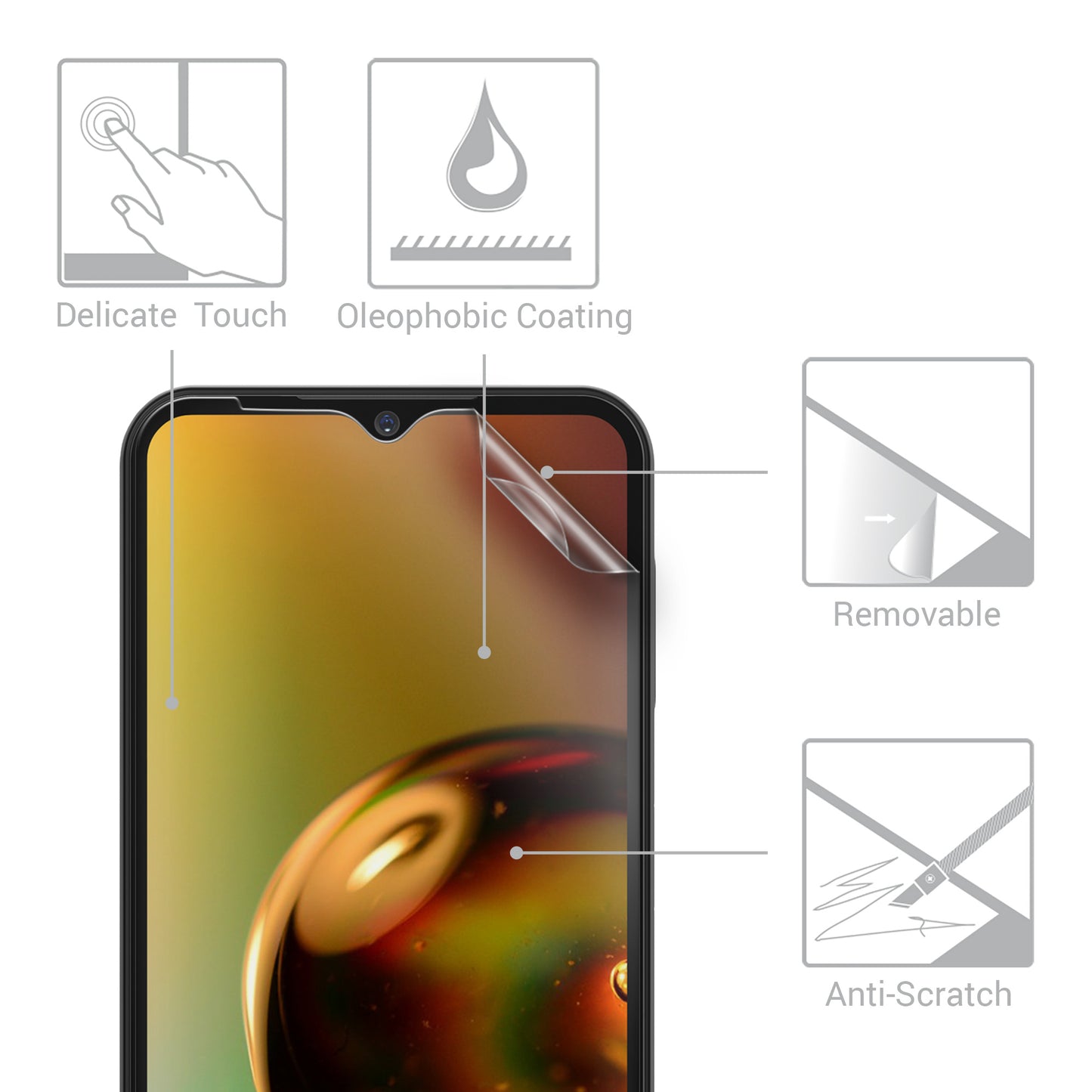 3x Displayschutzfolie matt kompatibel mit Samsung Galaxy A14 5G