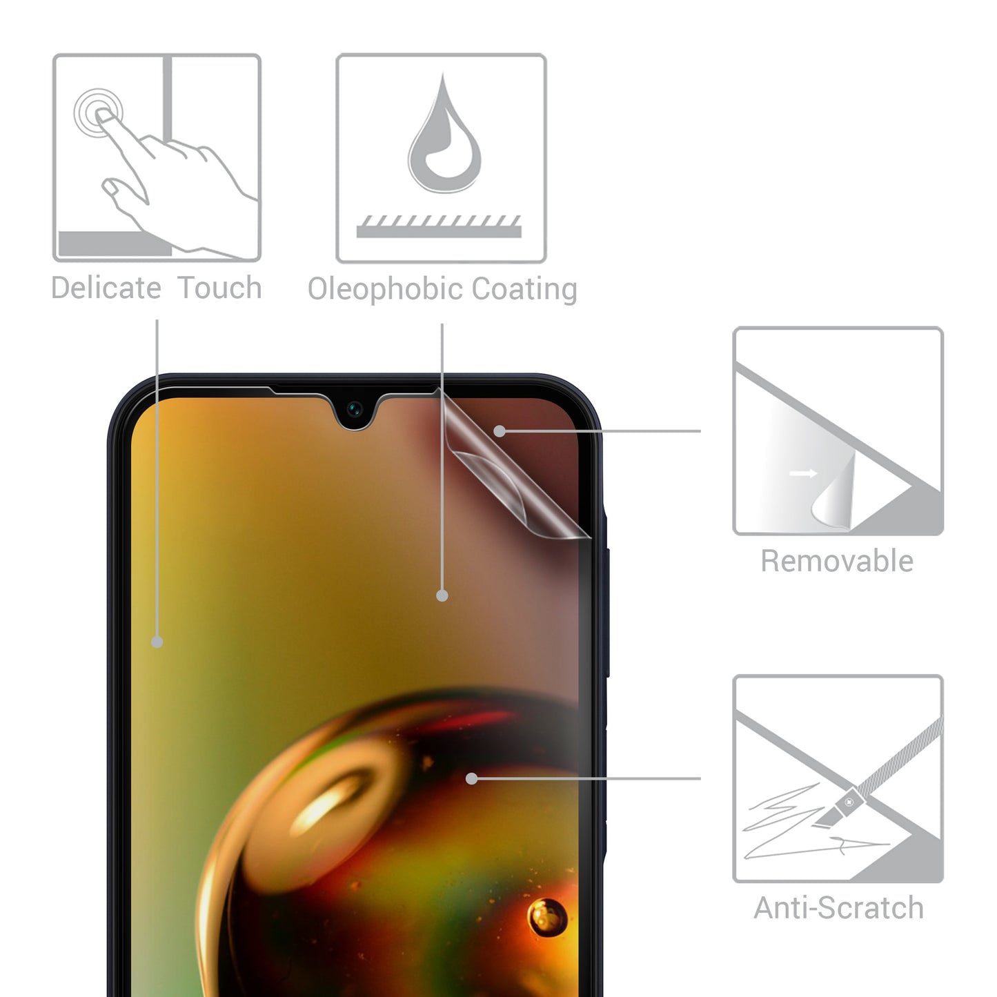 3x Displayschutzfolie matt kompatibel mit Samsung Galaxy A15 5G