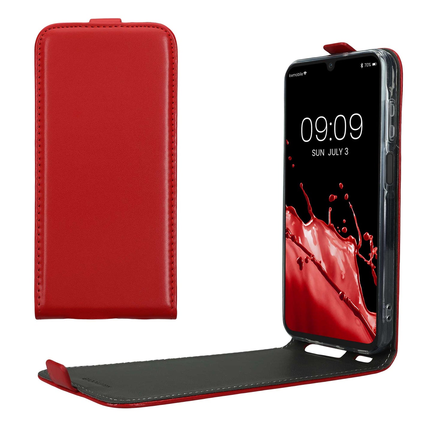 kwmobile Schutzhülle kompatibel mit Samsung Galaxy A15 5G - Hülle Handy - Flip Case Handyhülle Dunkelrot Dunkelrot  