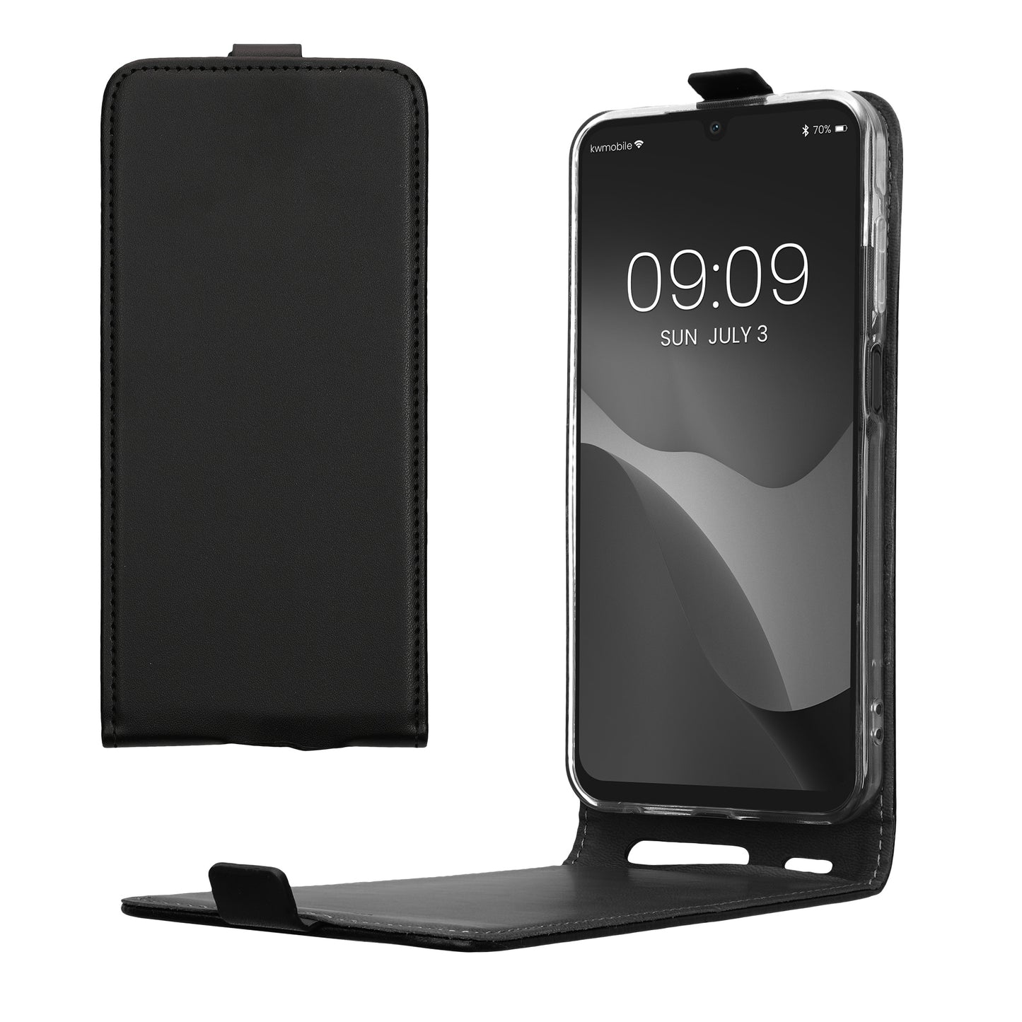 kwmobile Schutzhülle kompatibel mit Samsung Galaxy A25 - Hülle Handy - Flip Case Handyhülle Schwarz Schwarz  