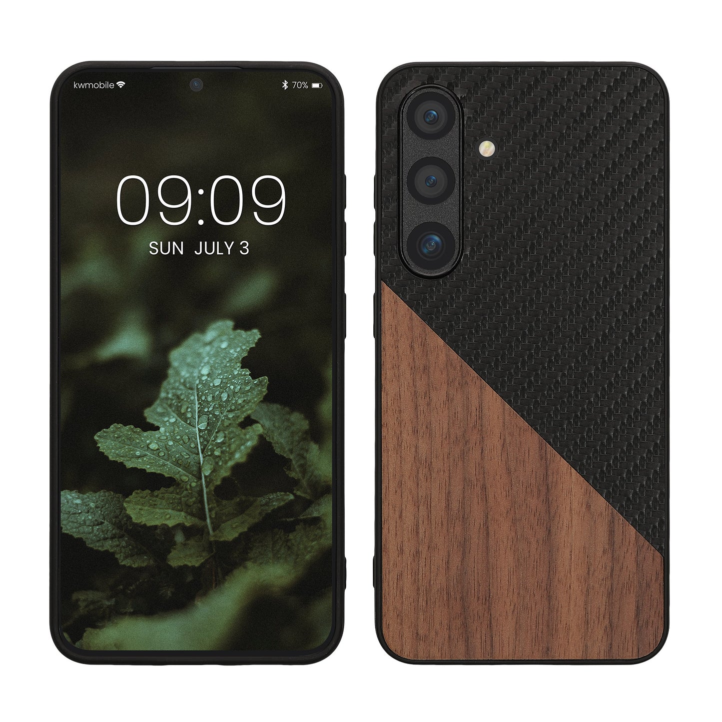 kwmobile Hülle kompatibel mit Samsung Galaxy S24 - Handyhülle - Handy Schutzhülle - Smartphone Cover - Dunkelbraun Schwarz Dunkelbraun  [dsg01]