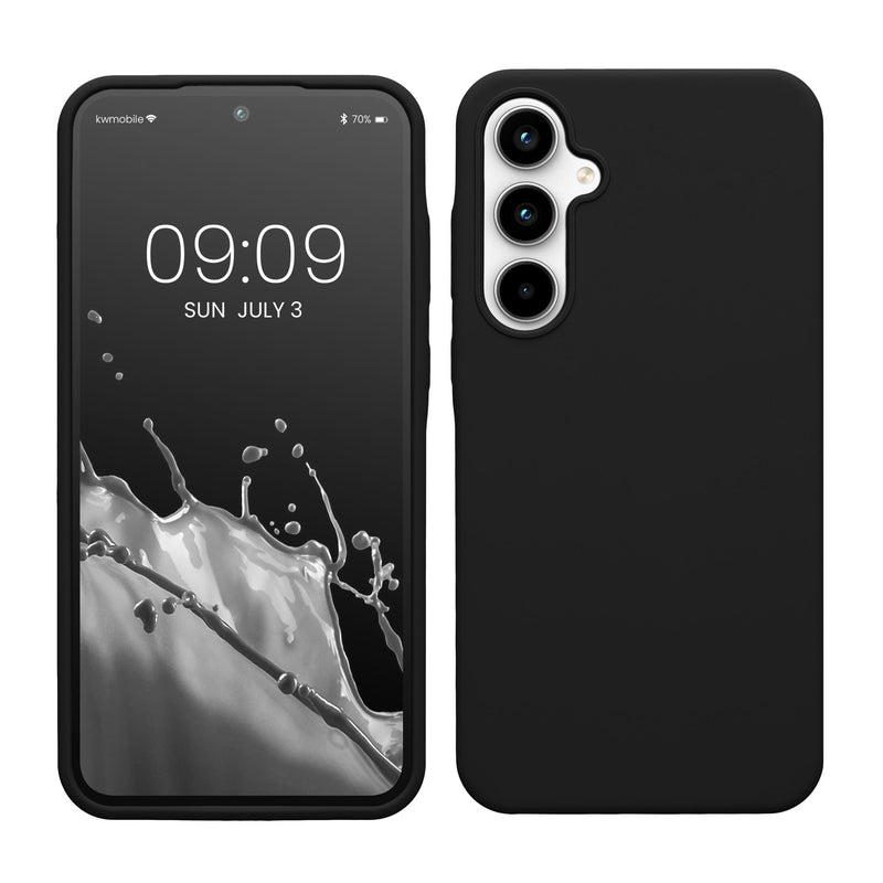 kwmobile Hülle kompatibel mit Samsung Galaxy A35 Hülle - Silikon Handy Case - Handyhülle weiche Oberfläche - kabelloses Laden - Schwarz Schwarz  