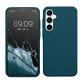 kwmobile Hülle kompatibel mit Samsung Galaxy A35 Hülle - Silikon Handy Case - Handyhülle weiche Oberfläche - kabelloses Laden - Petrol matt Petrol matt  