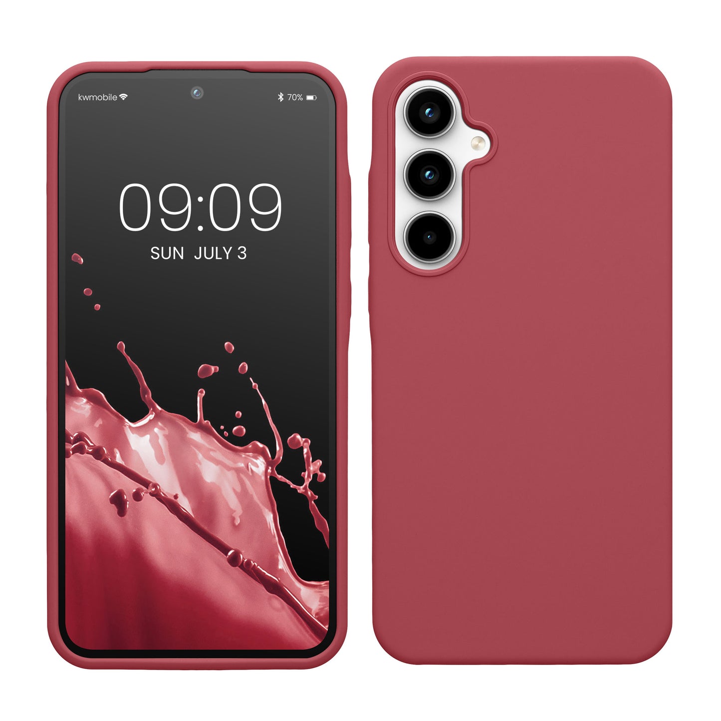 kwmobile Hülle kompatibel mit Samsung Galaxy A35 Hülle - Silikon Handy Case - Handyhülle weiche Oberfläche - kabelloses Laden - Dark Rose Dark Rose  
