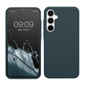 kwmobile Hülle kompatibel mit Samsung Galaxy A35 Hülle - Silikon Handy Case - Handyhülle weiche Oberfläche - kabelloses Laden - Dunkler Schiefer Dunkler Schiefer  