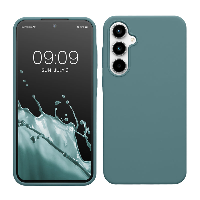 kwmobile Hülle kompatibel mit Samsung Galaxy A35 Hülle - Silikon Handy Case - Handyhülle weiche Oberfläche - kabelloses Laden - Arctic Night Arctic Night  