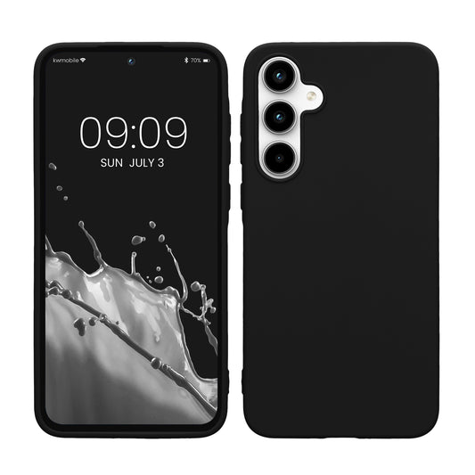 kwmobile Hülle kompatibel mit Samsung Galaxy A35 Hülle - weiches TPU Silikon Case - Cover geeignet für kabelloses Laden - Schwarz Schwarz  