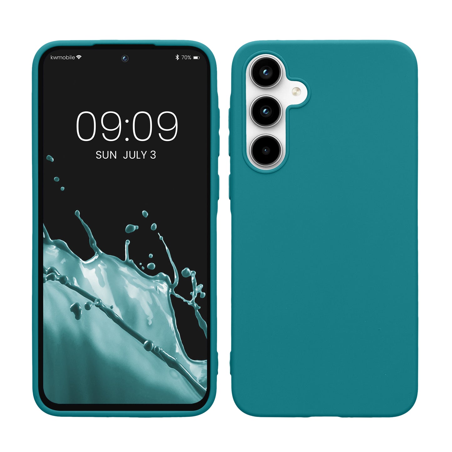 kwmobile Hülle kompatibel mit Samsung Galaxy A35 Hülle - weiches TPU Silikon Case - Cover geeignet für kabelloses Laden - Petrol matt Petrol matt  