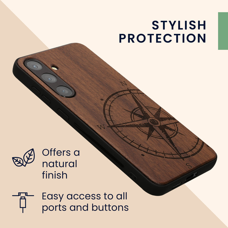 Holzhülle mit TPU Bumper für Samsung Galaxy S24 Plus Holz