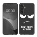 kwmobile Case kompatibel mit Samsung Galaxy A55 5G - Hülle Silikon transparent Don't touch my Phone Schwarz Transparent Schwarz  [dsg05]