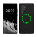 kwmobile Hülle kompatibel mit Samsung Galaxy S22 Ultra Hülle - magnetisches Silikon Case kompatibel mit MagSafe - Cover gummiert Schwarz Schwarz  