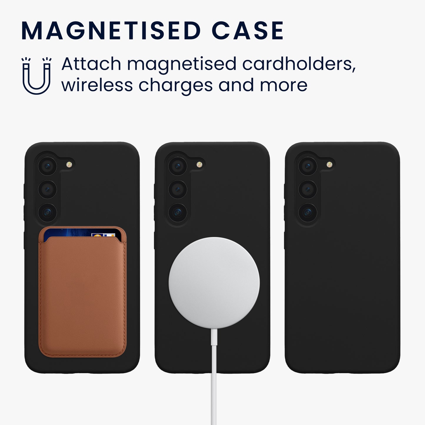 kwmobile Hülle kompatibel mit Samsung Galaxy S23 Hülle magnetisches Silikon Case kompatibel mit MagSafe Cover gummiert